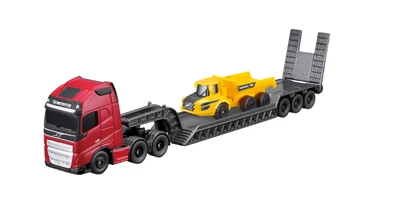 MAISTO VOLVO FH16 FLATBED WITH DUMP TRUCK VOLVO A25G DIE CAST NEW SET IN BOX - Image 1 of 4