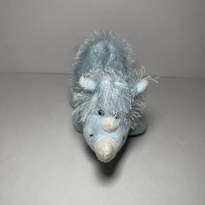 Ganz Webkinz Plush Rhino Blue Fluffy Fuzzy HM196 9.5 in Length Stuffed Animal - Picture 1 of 6