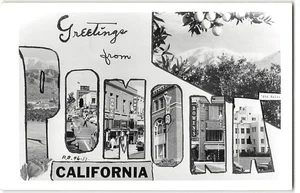 POMONA California RPPC Large Letter Greetings Los Angeles 1940s Vintage Postcard - Picture 1 of 2