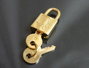 Authentic Christian Dior Padlock Key Metallic #4325 - Picture 1 of 10