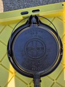 Griswold American No. 8 Gusseisen Waffeleisen mit niedrigem Boden, 1922 Pat. KÜGELGRIFF - Bild 1 von 12