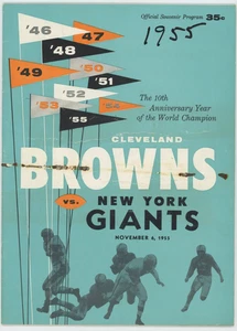 November 6, 1955 CLEVELAND BROWNS vs NEW YORK GIANTS Official Program - Picture 1 of 2