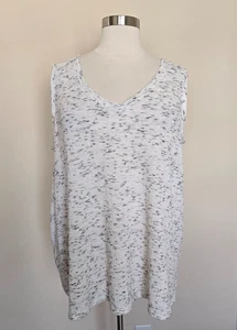Lane Bryant Tanktop Übergröße 26/28 weiß schwarz Fleck Stretch gerippt ärmellos - Bild 1 von 13