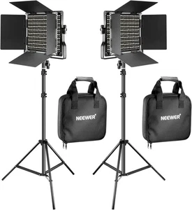 Neweer 2 Pack 660 LED Panels Photography Light Kit w/Tripods & Cases NL660 - Picture 1 of 3