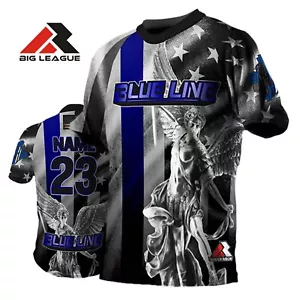 Maglia Sportiva Personalizzata Uomo Donna - Linea Blu - Softball Jersey - Foto 1 di 7