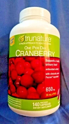 TRUNATURE PACRAN CRANBERRY 650 MG., 140 VEGETARIAN CAPSULES - Image 1 of 4