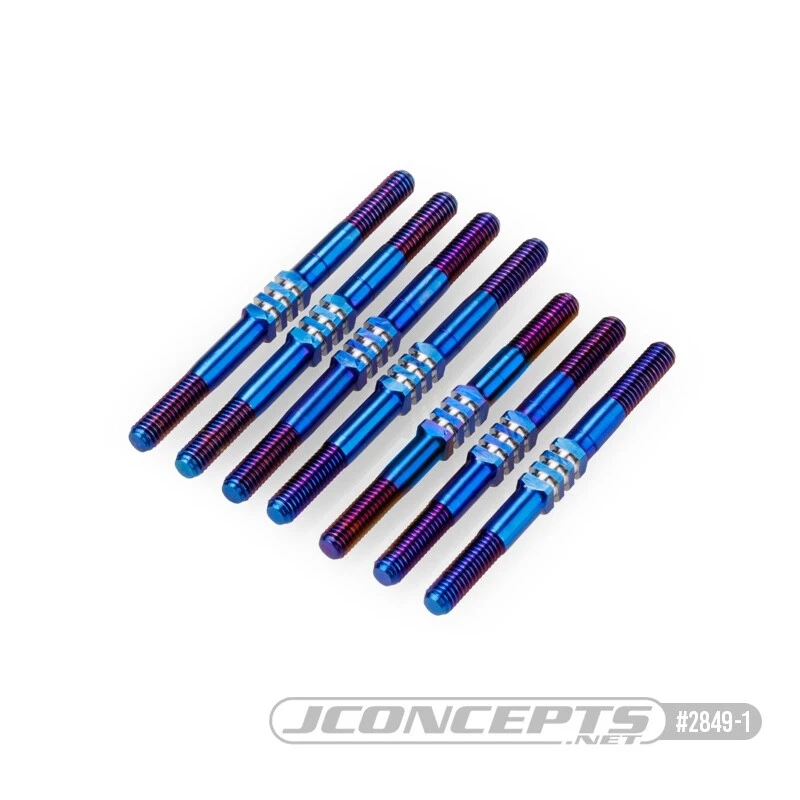 JConcepts 2849-1 TLR 22X 3.5mm Fin (7) Turnbuckles Kit titanium  (Blue) losi - Image 1 of 1