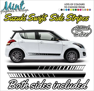 Calcomanías a rayas laterales SUZUKI SWIFT SPORT pegatinas gráficos para automóvil P&P 012 gratis - Imagen 1 de 4