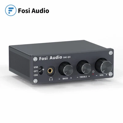 Fosi Audio Q4 Headphone Amplifier Mini Stereo DAC 24-Bit 192 KHz USB for Speaker - Image 1 of 4