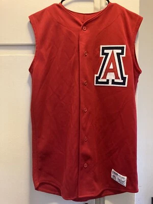 Vtg Arizona Wildcats Red Baseball Sleeveless Jersey Sz S #23 Made In USA U of A - Image 1 of 4