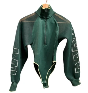 Adidas Ivy Park Beyonce Green Long Sleeve 1/2 Zip Mesh Bodysuit Size XS - Picture 1 of 4