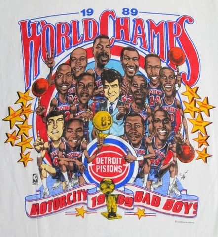Detroit Pistons Bad Boys T-shirt Tee Short Sleeve SS582 Cover