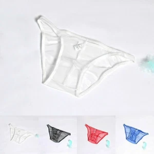 Underwear Mens Briefs Indoor Outdoor Underwear Bikini Ultra-Thin Nylon - Picture 1 of 10