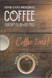 Nueva tarjeta de imagen de la serie RED 2023 4""x6"" B3010 Your Café presenta café 9:00 a.m. - Imagen 1 de 5