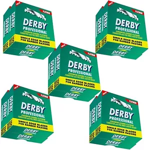 1000 Derby Professional Single Edge Razor Blades 10 Packs of 100 For Barber Shop - Picture 1 of 10