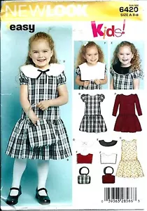 NL 6420 Schnittmuster Mädchen KLEID & HANDTASCHE TASCHE Nähen SÜSS Gr. 3,4,5,6,7,8 UNGESCHNITTEN - Bild 1 von 1