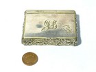 Antique Silver Plated Snuff Box Engraved JB and AS Initials