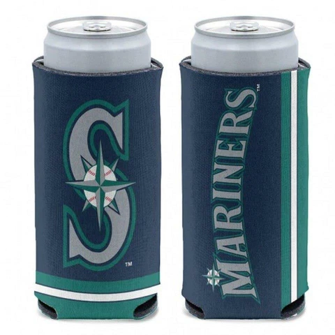Seattle Mariners 12oz Slim Can Cooler [NEW] MLB Beer Seltzer Coozie Claw Holder Cover
