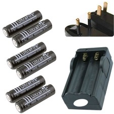 6x 18650 UltraFire 3.7V Rechargeable Battery Charger Li-ion For Flashlight Laser