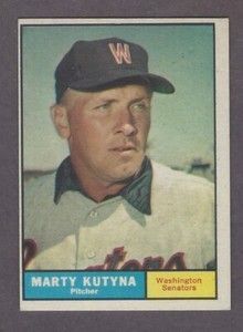 1961 Topps Baseball 546 Marty Kutyna Washington Senators Hi # EX+ No creasing