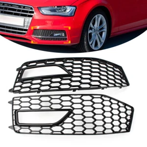 Honeycomb Mesh Front Bumper Fog Light Grill Cover For Audi A4 B8.5 S4 RS4 - Foto 1 di 11