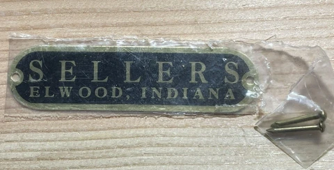 Sellers Elwood Indiana Cabinet Label Black and Gold Lettering Cover
