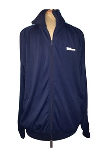 Chaqueta Informal Vintage Wilson Sports HIP HOP con Cremallera Completa AZUL Para Hombres X Pista Grande XL - Imagen 1 de 7