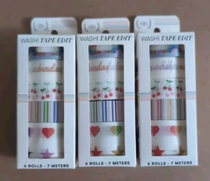 Lote 3 The Home Edit Accesorios Oficina Washi Tape Edit 6 Rollos (18 Total) Nuevo - Imagen 1 de 4