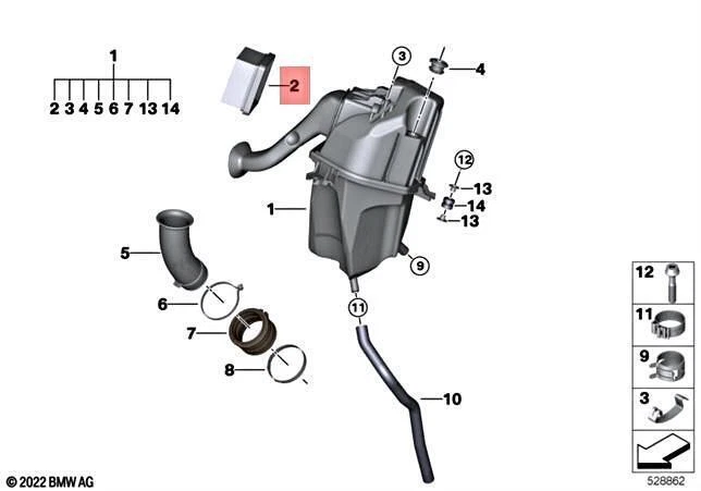 Nuevo filtro de aire genuino BMW G310GS G310R G310 2016-2023 13718556564 Foto 1 de 1