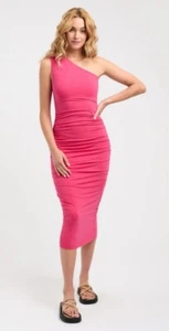 KOOKAI Keeley Midi Dress Sz 40/12 Melon Pink BNWT RRP$110 Classic Party Women's - Picture 1 of 7