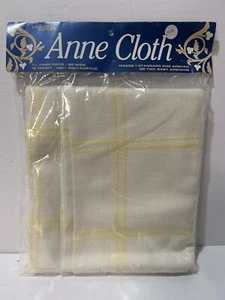 Leisure Arts Anne Cloth White Yellow 1 1/4 Yards 58” Wide 18 Count Afghan Fabric - Picture 1 of 1