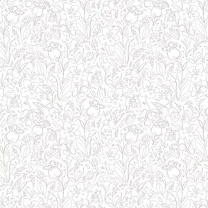 Wilmington Drucke - Kolibri Blumenmuster - WC - weiß/grau, Stoff BTY - Bild 1 von 8