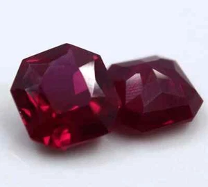 20 Ct Natural Certified BURMA Pigeon Blood Red Ruby Unheated Loose Gemstone Pair - Picture 1 of 6