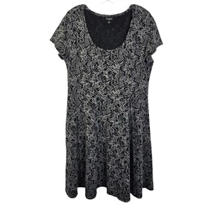 Torrid 1 kurzärmeliges Kleid schwarz grau Schlangendruck Design - Bild 1 von 6