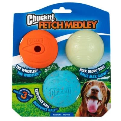 Chuckit! Fetch Medley Assorted Medium 6.5cm 3 pack - Image 1 of 4