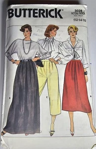 Butterick 3028 Skirt/Pant Pattern Size 14-16 VINTAGE 1985 Unused-S4  - Picture 1 of 3