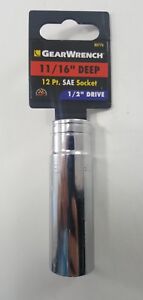 GearWrench 11/16" SAE Standard 12 Point Deep Socket 1/2" Drive 80776