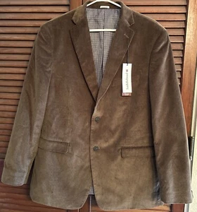 Blazer Saddlebred Para Hombres 42R Marrón Un Pecho Pana Abrigo Deportivo NUEVO - Imagen 1 de 11