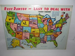 Russ Dawson Ford Car Dealer USA Map Puzzle Promotional Advertising Detroit MI - Picture 1 of 8