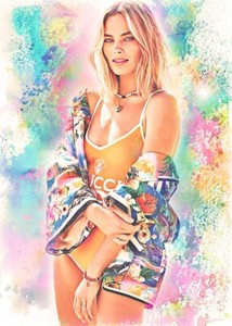 Margot Robbie  Model Superstar Diva   1/5  ACEO Art Print Card By.Marci