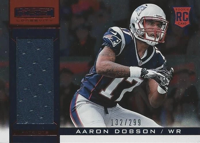 2013 Panini Aaron Dobson RC Jersey #/299 New England Patriots Marshall - Image 1 of 2