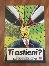 MANIFESTO,poster,PARTITO COMUNISTA CONTRO I MISSILI VOTA PCI,PACE EUROPA ASTIENI
