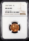 1967 SMS Lincoln Cent certified MS 66 RD by NGC! sku 7-002