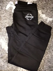 Girls justice logo joggers size 10 new black - Picture 1 of 2