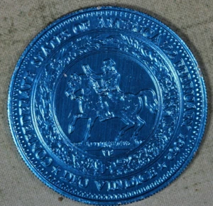 Moneda de medio dólar confederada Restrike ~ aluminio ~ color azul - Imagen 1 de 2
