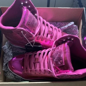 Pastry Pop Tart Glitter Adult Dance Sneakers. Size 6.5 Fuchsia Brand New - Picture 1 of 5
