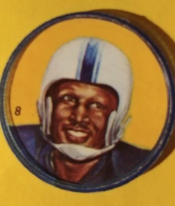 Canadian Football Coin w/Cardboard Picture #8 Art Johnson Humpty on back 60's? - Picture 1 of 2