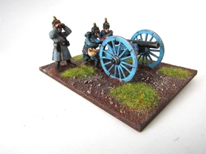 A22 FRANCO PRUSSIAN WAR - PRUSSIAN CANNON MODEL 25/28MM WELL PAINTED METAL - Picture 1 of 3