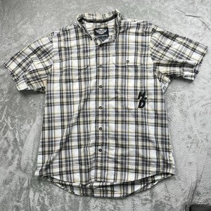 Camicia motociclista Harley-Davidson abbottonata plaid moto garage uomo ricamata XL - Foto 1 di 9