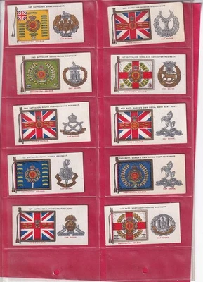 PLAYER'S - REGIMENTAL STANDARDS & CAP BADGES - 1930 - 10 CARDS - HIGH NUMBERS - Image 1 of 2